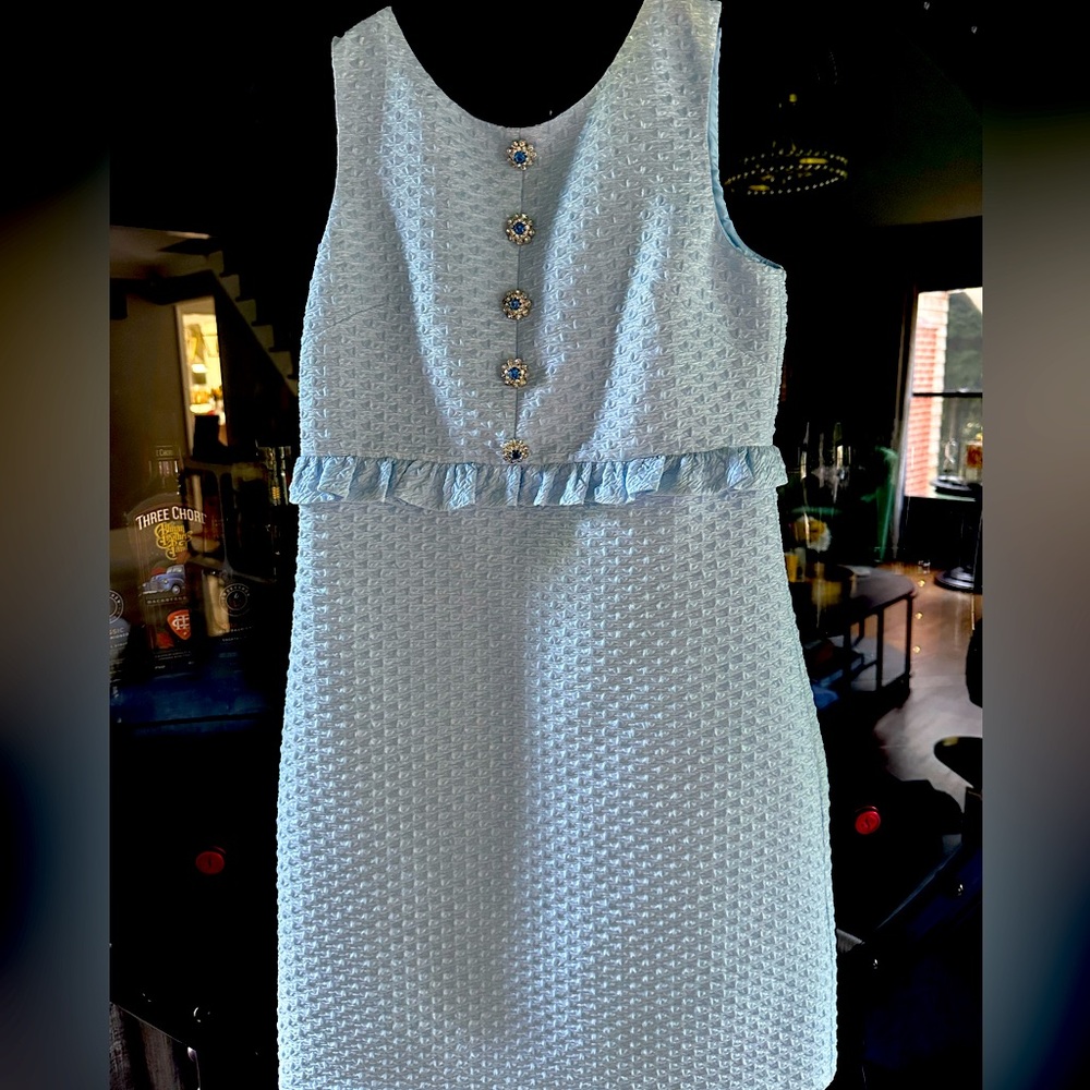 Sleeveless Light Blue Ruffle-Peplum Girls' Formal Dress